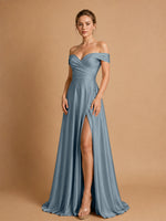 A-line Prom Dress with High Slit 
