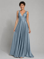 A-line Bridesmaid Dress with Cross-Over Bodice
