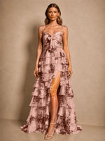 Floral Pattern High-low Dress 