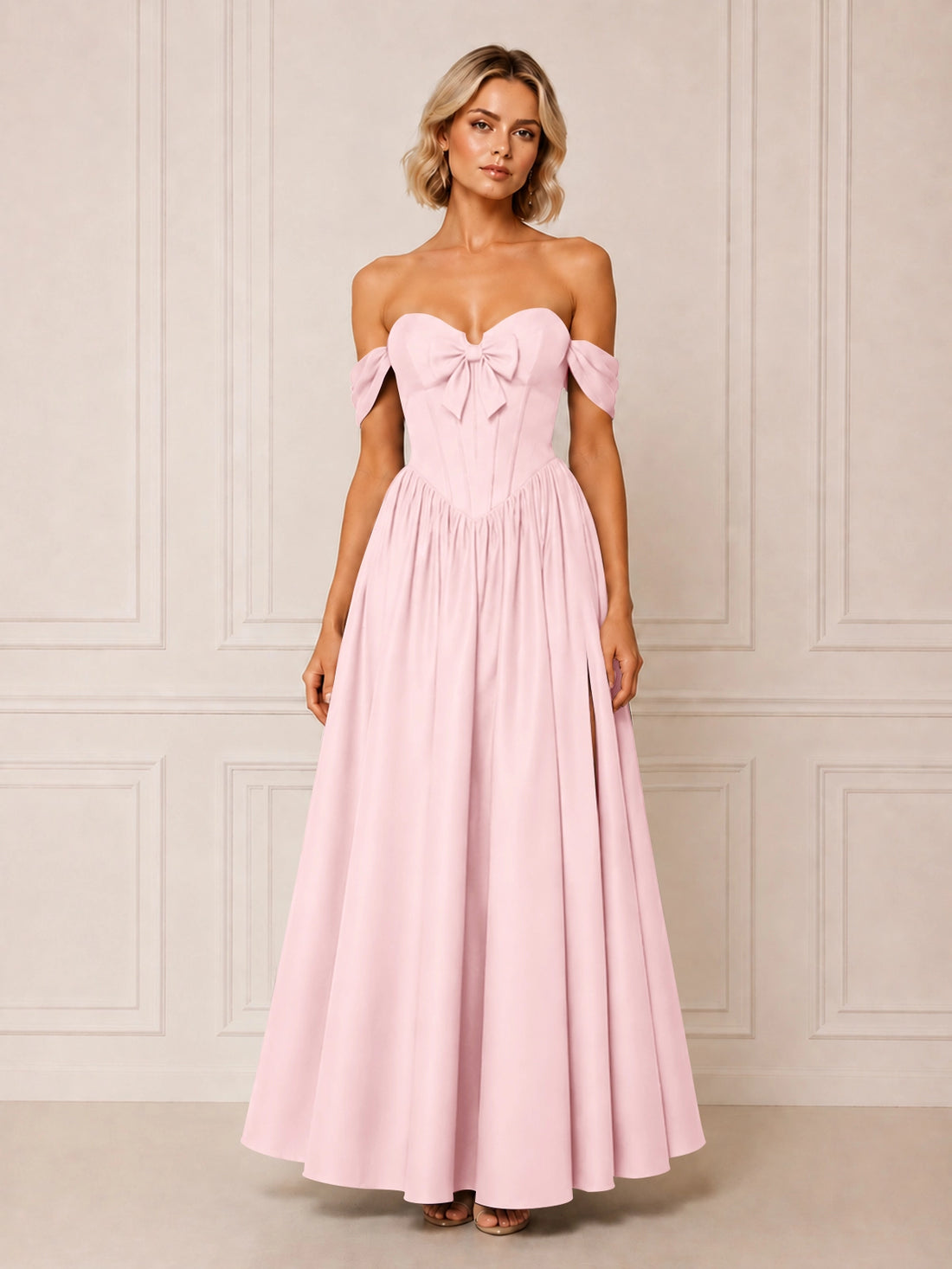 A-line Bridesmaid Dress with Bow Detail 