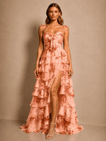 Floral Pattern High-low Dress 