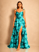 Floral Pattern High-low Dress 