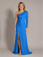 One-Shoulder Mother of the Bride Dress with Appliques