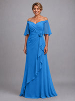 Chiffon Mother of the Bride Dress with 3D Rosette 