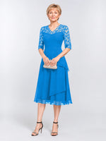 A-line Mother of the Bride Dress with Lace Sleeves 