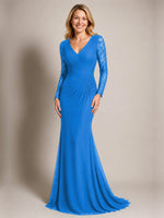 Mermaid Mother of the Bride Dress with Long Lace Sleeves 