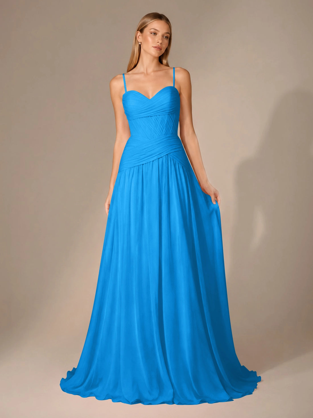 Chiffon Bridesmaid Dress with Ruched Design 
