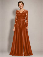 Satin Mother of the Bride Dress with Appliques