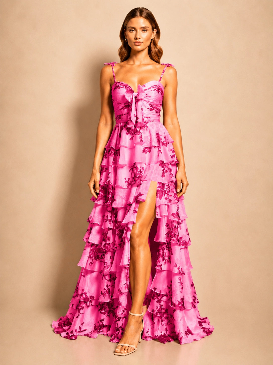 Floral Pattern High-low Dress 