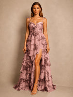 Floral Pattern High-low Dress 