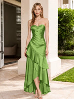 Strapless Prom Dress with Tiered Ruffles 