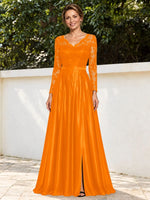 Satin Mother of the Bride Dress with Appliques