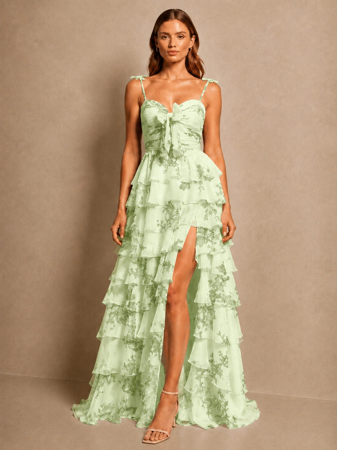 Floral Pattern High-low Dress 