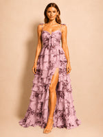 Floral Pattern High-low Dress 