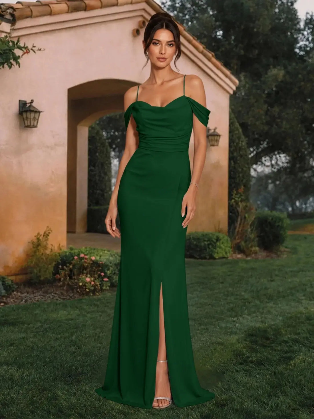 Trumpet Bridesmaid Dress with Slit