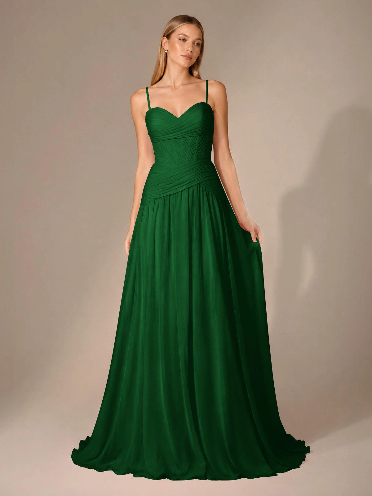 Chiffon Bridesmaid Dress with Ruched Design 