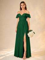 Chiffon Bridesmaid Dress with Cap Sleeves 