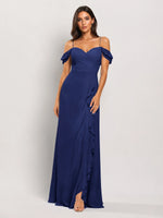 Sweetheart Neckline Bridesmaid Dress with Ruffled Details