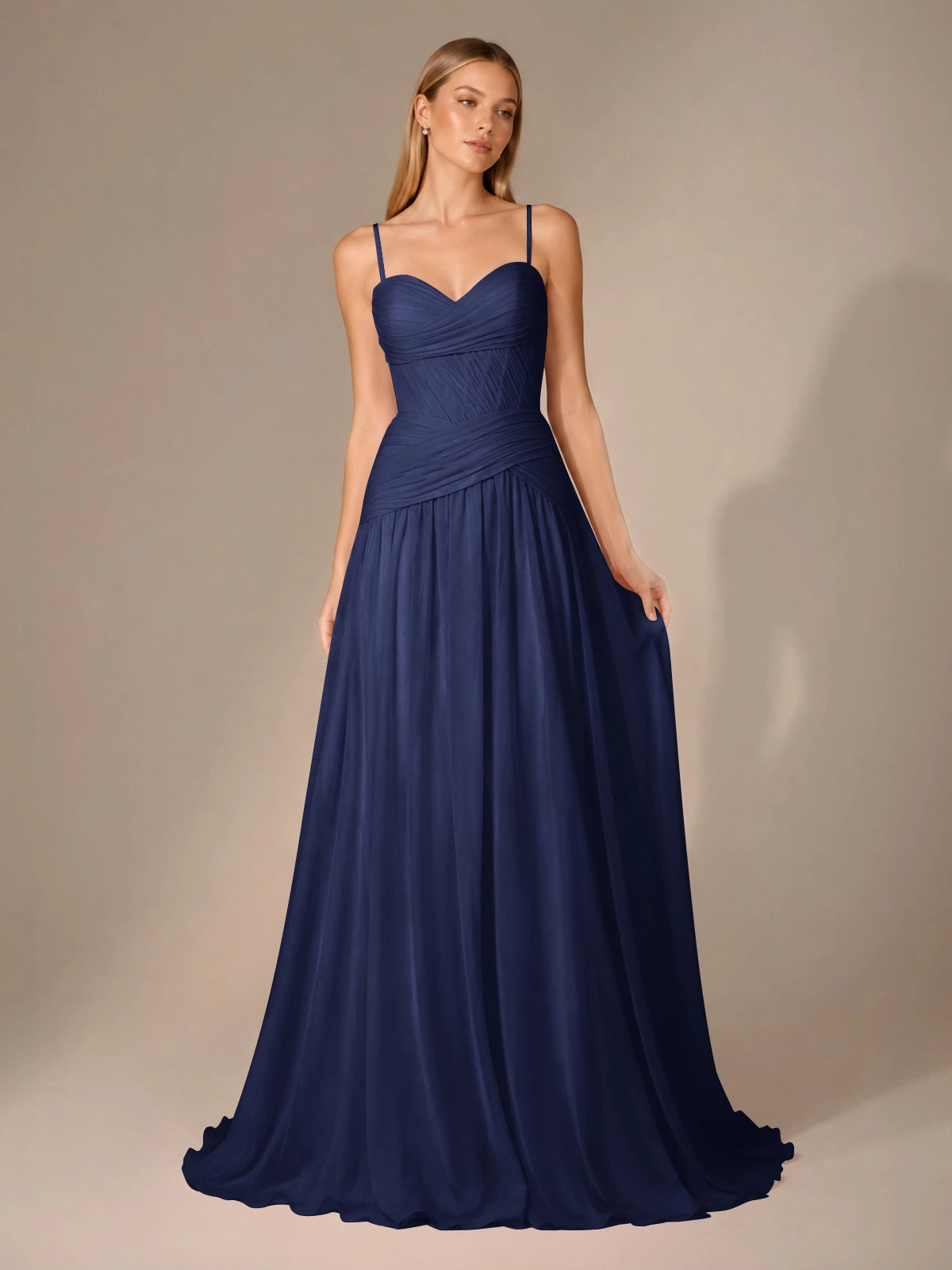 Chiffon Bridesmaid Dress with Ruched Design 