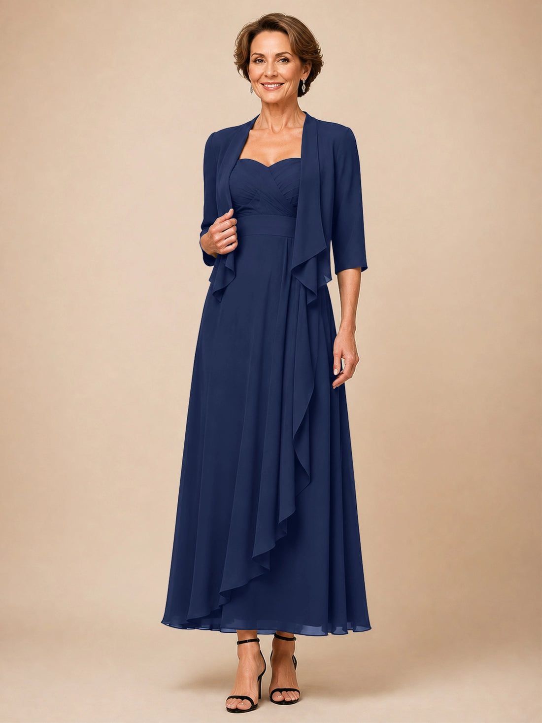 Two-piece Mother of the Bride Dress with Ruffle Design 