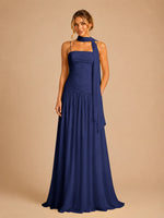 Chiffon Bridesmaid Dress with Scarf Detail 