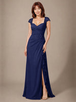 Chiffon Mother of the Bride Dress with Lace Appliques 