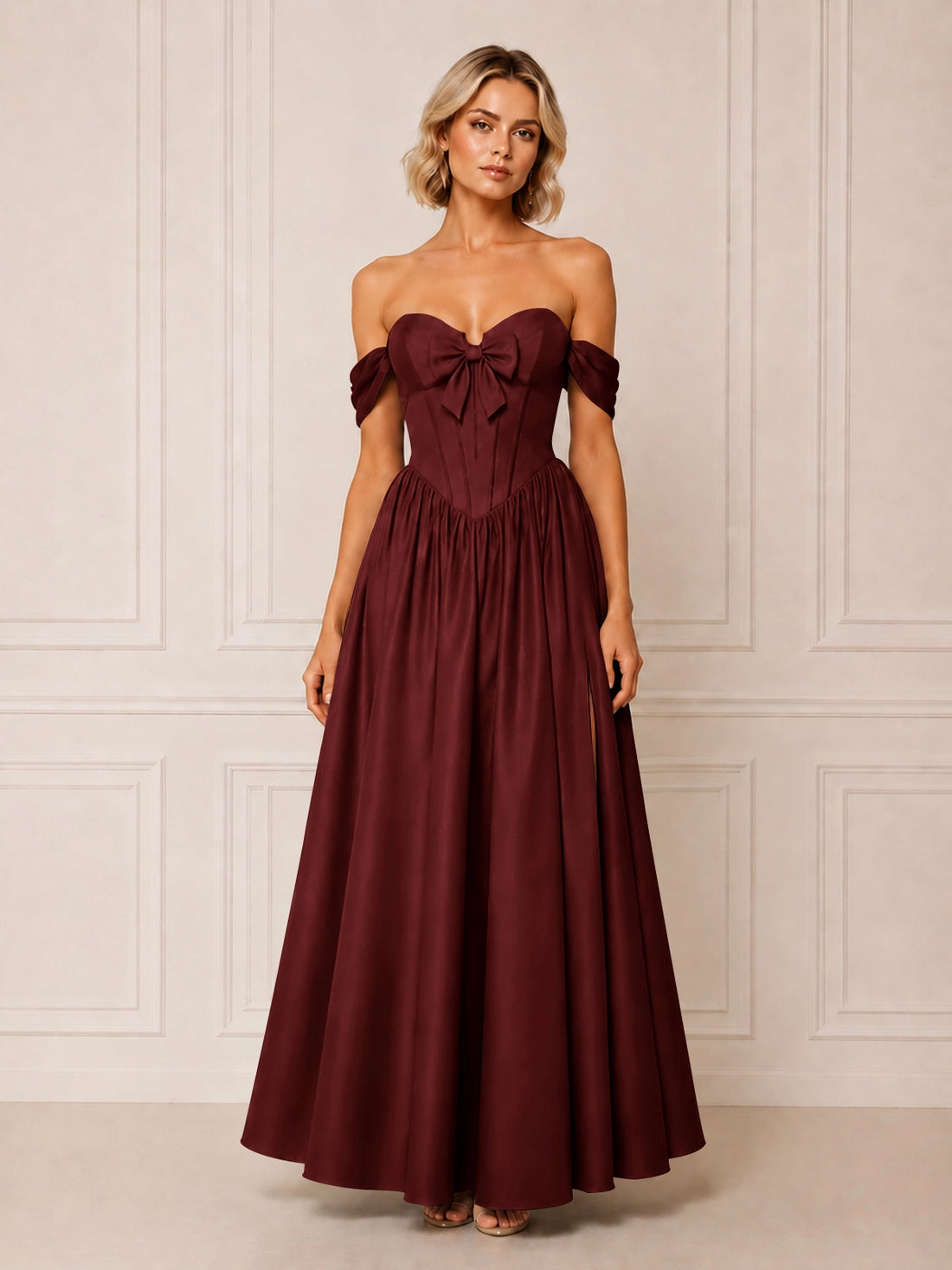 A-line Bridesmaid Dress with Bow Detail 