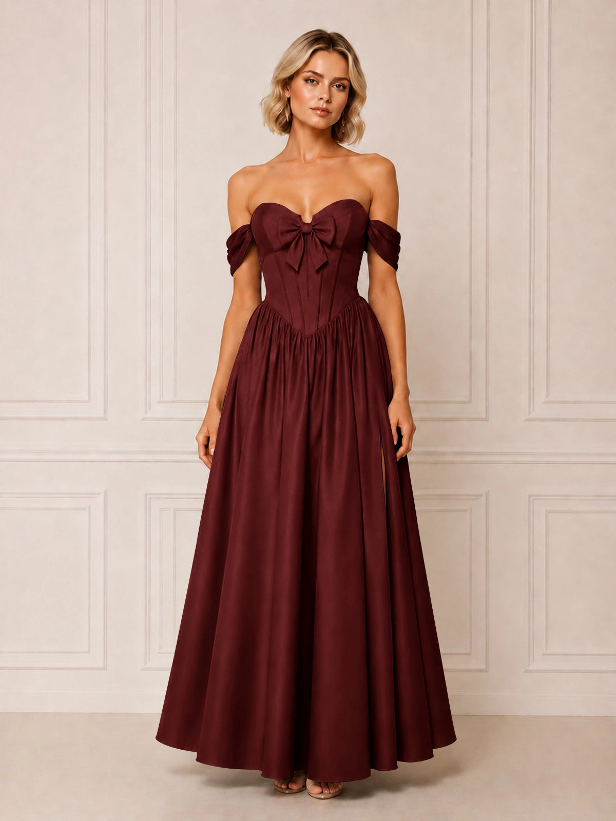 A-line Bridesmaid Dress with Bow Detail 