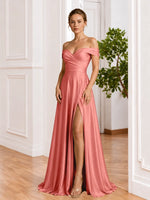 A-line Prom Dress with High Slit 