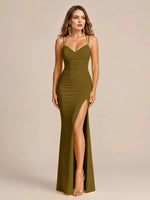 Sheath Prom Dress with Double Spaghetti Straps 