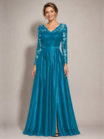 Satin Mother of the Bride Dress with Appliques