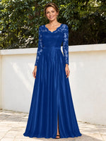 Satin Mother of the Bride Dress with Appliques