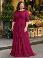 Lace Mother of the Bride Dress with Applique-Plus Size 