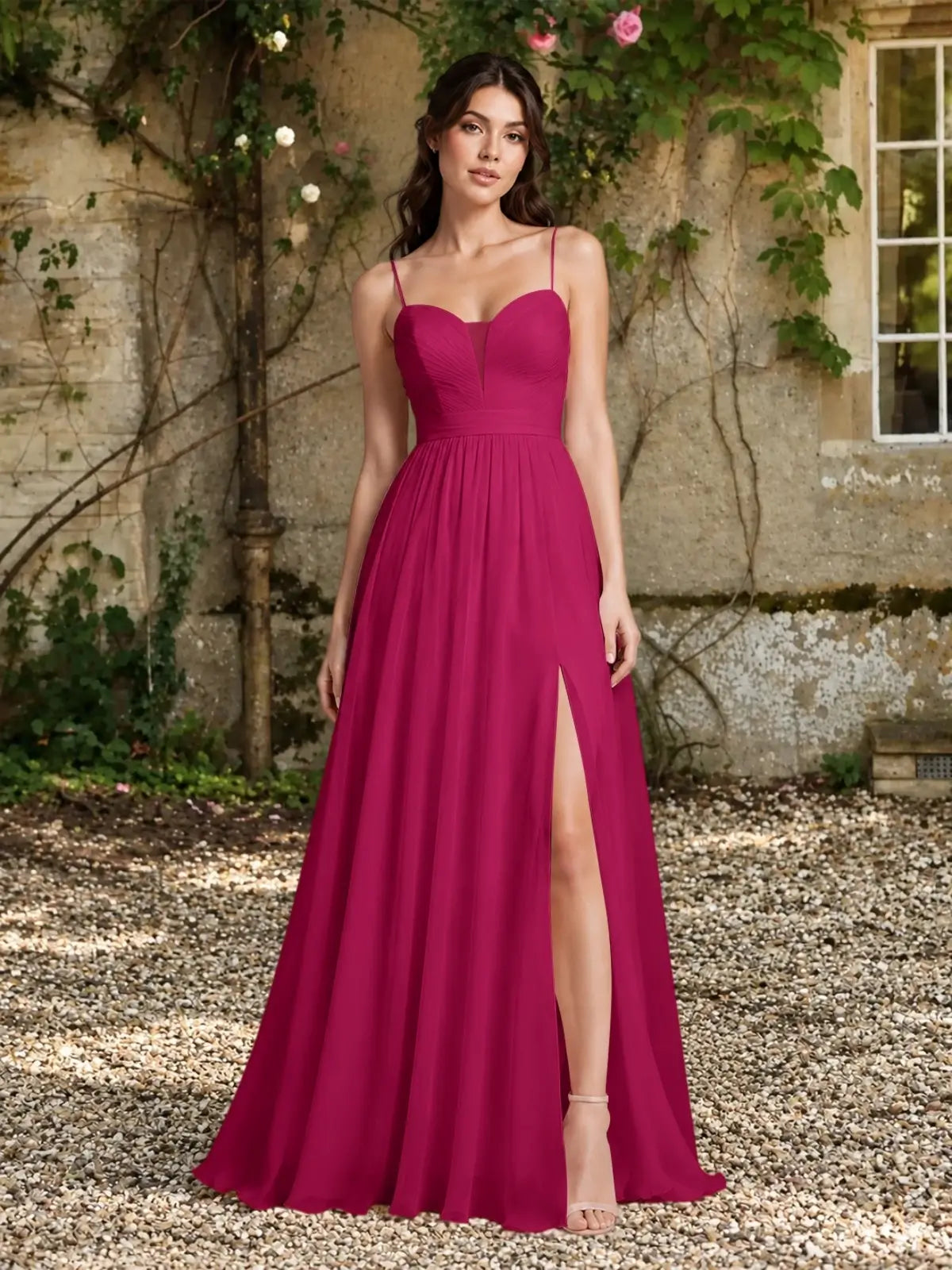 A-Line Bridesmaid Dress with Spaghetti Straps