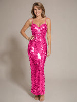 Sequined Tulle Prom Dress with Back Slit 