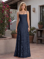 Jacquard Prom Dress with Lace-Up Open Back 
