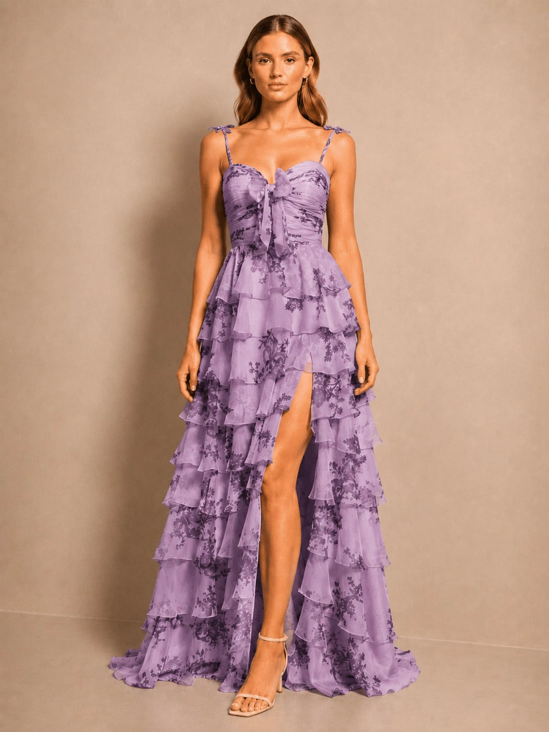 Floral Pattern High-low Dress 