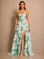 Floral Pattern High-low Dress 