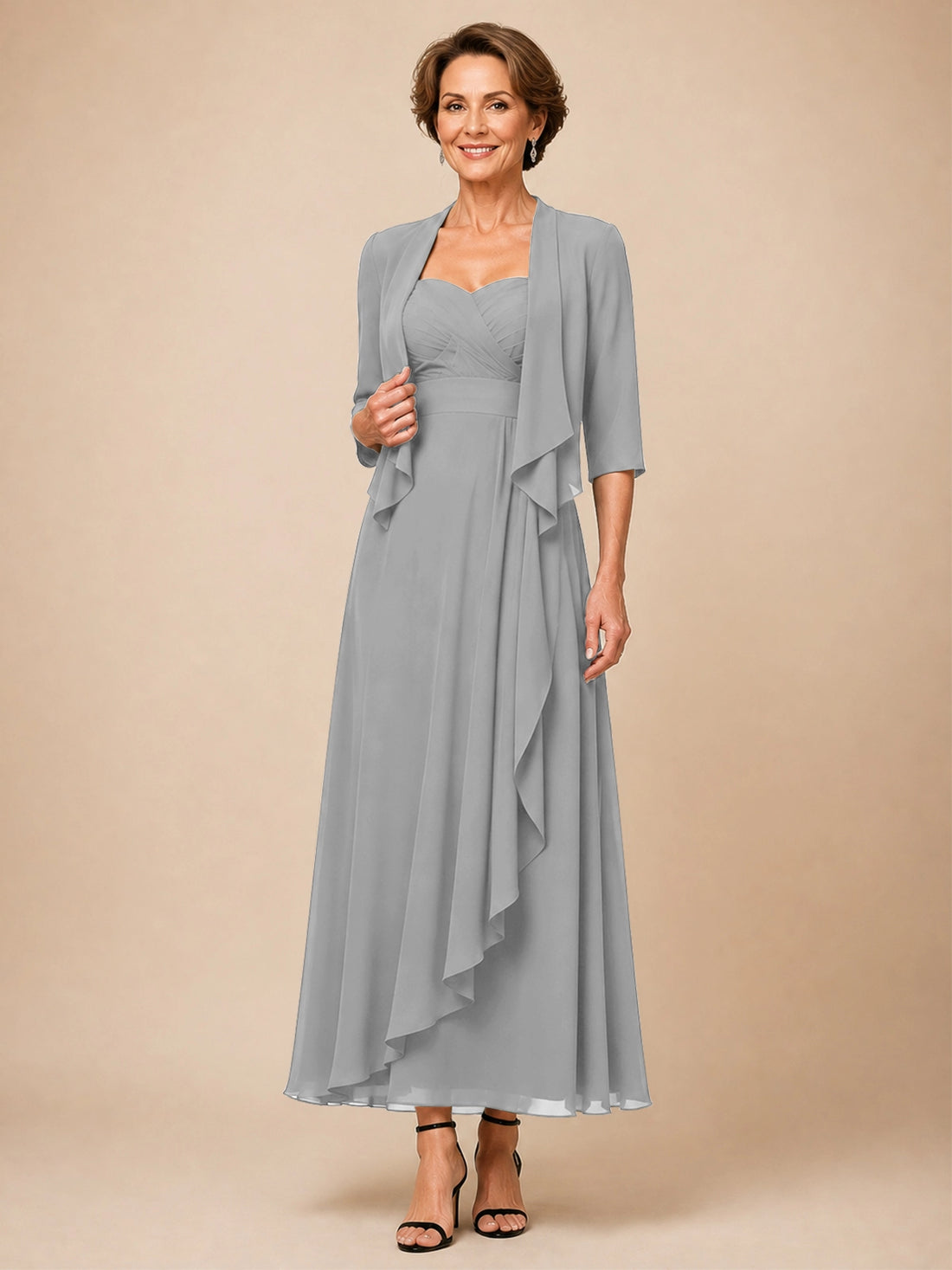 Two-piece Mother of the Bride Dress with Ruffle Design 
