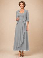 Two-piece Mother of the Bride Dress with Ruffle Design 