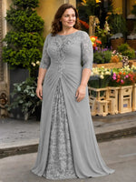 Lace Mother of the Bride Dress with Applique-Plus Size 