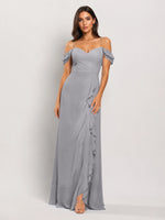 Sweetheart Neckline Bridesmaid Dress with Ruffled Details