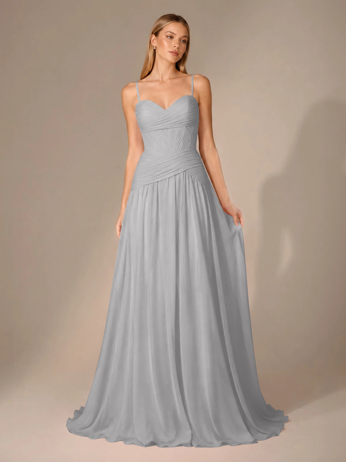 Chiffon Bridesmaid Dress with Ruched Design 