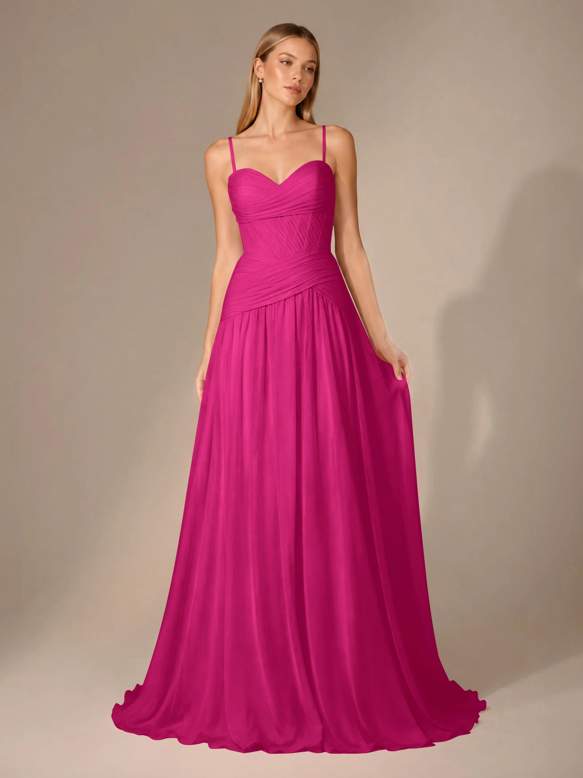 Chiffon Bridesmaid Dress with Ruched Design 