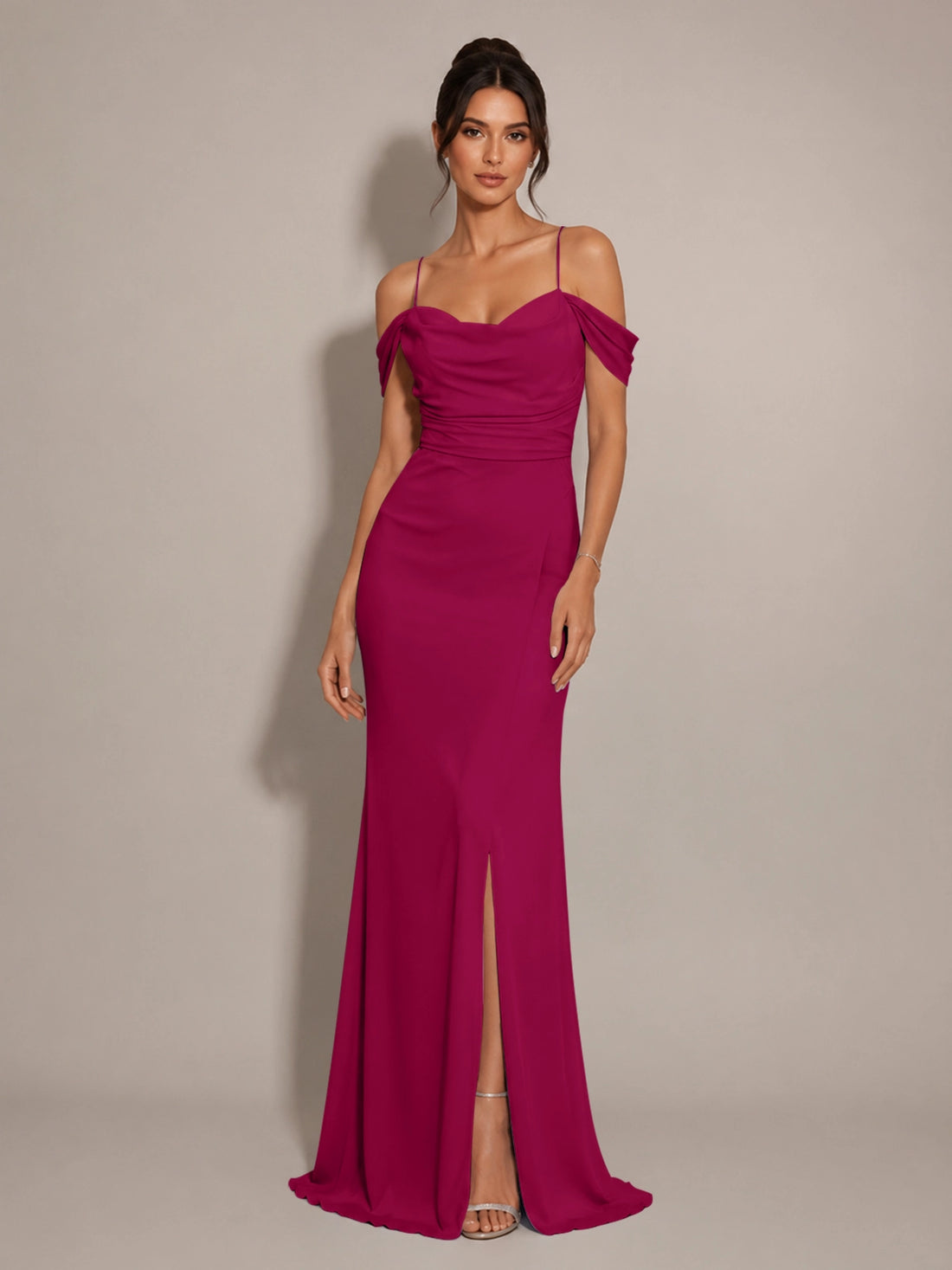 Trumpet Bridesmaid Dress with Slit