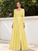 Satin Mother of the Bride Dress with Appliques