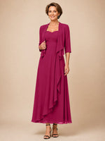 Two-piece Mother of the Bride Dress with Ruffle Design 