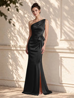 One-Shoulder Bridesmaid Dress with Sash