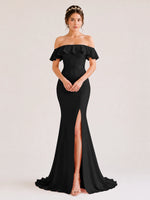 Mermaid Bridesmaid Dress with Ruffle Design 