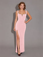 Sheath Prom Dress with Crystal Trim 